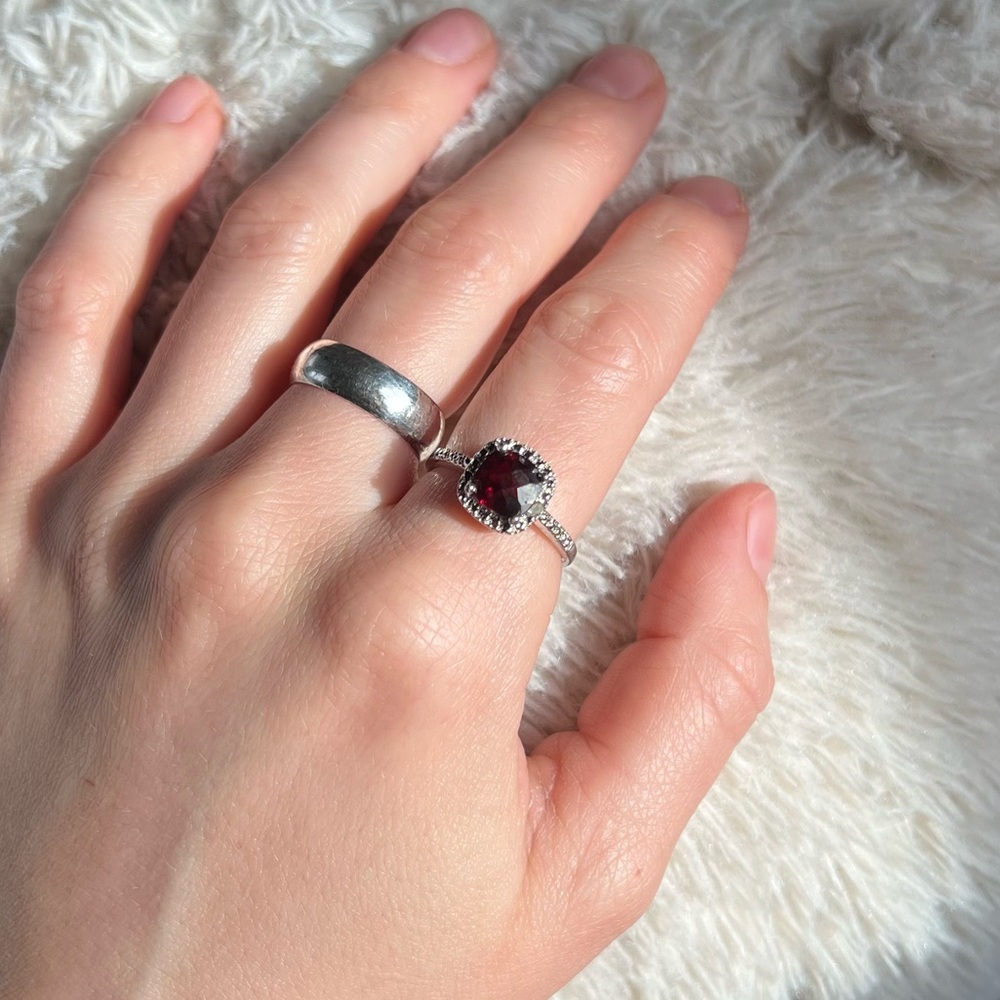 Cushion Cut Garnet Ring